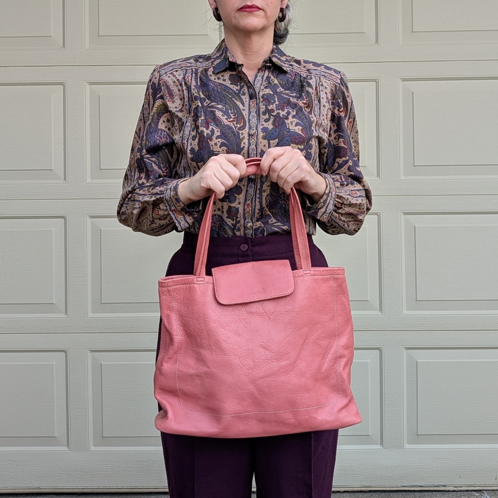 Vintage Ellington Salmon Pink Leather Bag 2000's